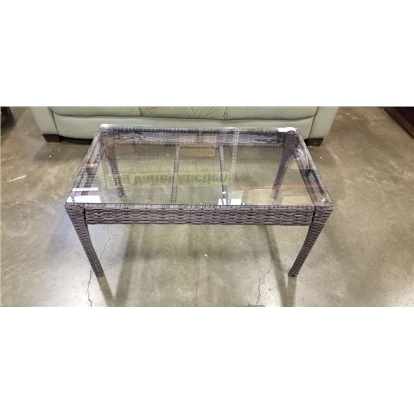 RATTAN PATIO COFFEE TABLE