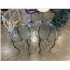 Image 1 : PAIR OF BRASS GLASS TOP SIDE TABLES