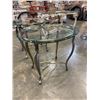 Image 2 : PAIR OF BRASS GLASS TOP SIDE TABLES