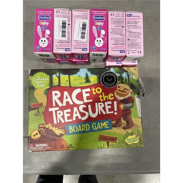 12 NEW BABY CLEAN EARS WAX REMOVAL WASH AND RACE TO TREASURE BOARD GAME