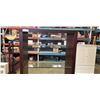 Image 2 : MODERN DISPLAY SHELF UNIT WITH GLASS SHELVES, 36 INCH WIDE, 6FT TALL , DOUBLE SIDED