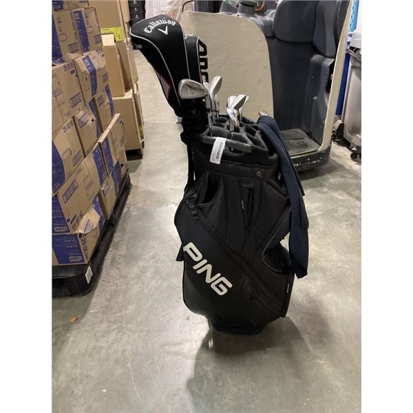 CALLAWAY XTREME GOLF SET, IRONS AND DRIVERS RIGHT HAND S,P,9,8,7,6,5 AND RAC MODEL 3 IRON, IN PING L