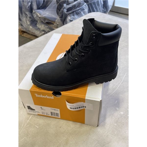 NEW TIMBERLAND PREMIUM 6 IN WATERPROOF BOOT BLACK NUBUCK, SIZE 6 JUNIOR