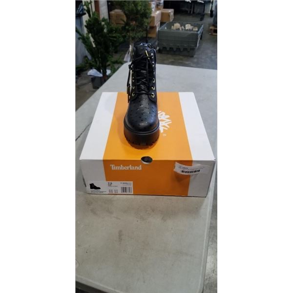 NEW TIMBERLAND STONE STREET 6 INCH LACE WATERPROOF BLACK FULL GRAIN LEATHER BOOTS SIZE WOMENS 7.5