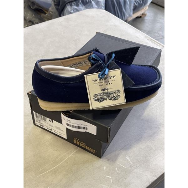 NEW CLARTKS ORIGHINALS WALLABEE NAVY WOOL SIZE US MENS 8.5
