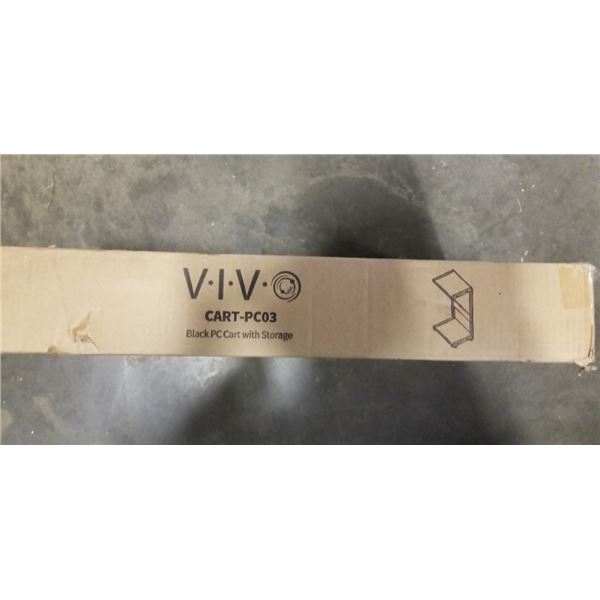 VIVO BLACK PC CART WITH STORAGE