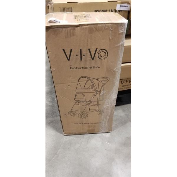 VIVO BLACK FOUR WHEEL PET STROLLER