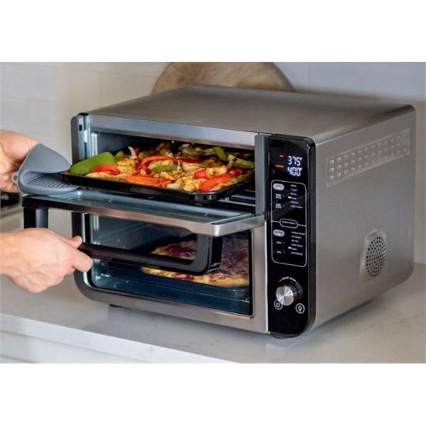 NINJA 12IN1 DOUBLE OVEN W/ FLEXDOOR - 2.5 CU FT - TESTED WORKING, RETAIL $449