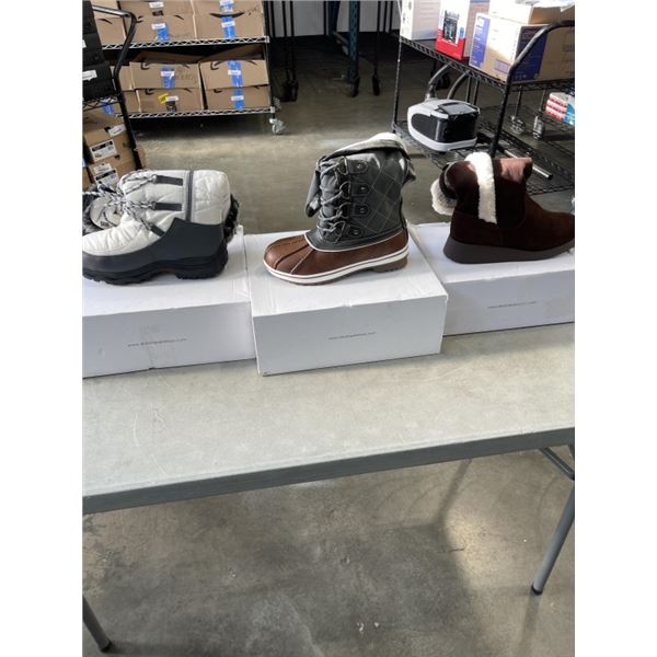 3 NEW PAIRS OF LADIES BOOTS - SIZE 6