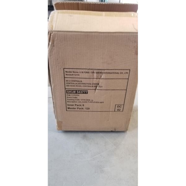 NEW CASE OF DARK PURPLE GIFT RIBBON, 120 ROLLS OF 66FT