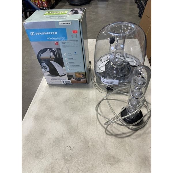 MCM HARMAN / KARDON COMPUTER SUB, SINGLE SPEAKER AND SENNHEISER WIRELESS HEADSET