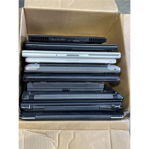 BOX OF LAPTOPS FOR PARTS