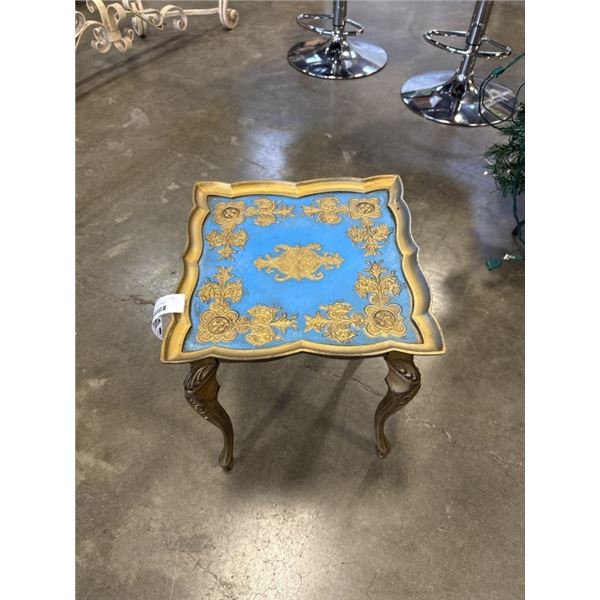 HAND PAINTED GOLD ACCENT TABLE
