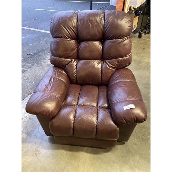 BURGUNDY LEATHER RECLINER
