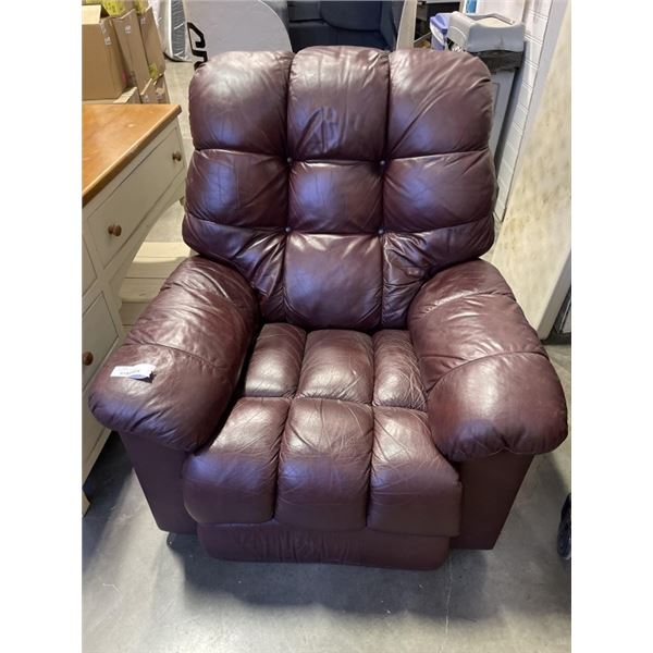 BURGUNDY LEATHER RECLINER