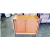 Image 1 : TEAK FINISH SLIDING DOOR CABINET