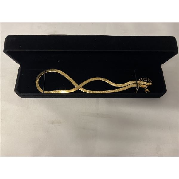 NEW 14K GOLD PLATED 6MM SERPENTINE NECKLACE, 16 TO 17.5" LENGTH