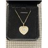 Image 2 : NEW 18K GOLD PLATED 0.5CT HEART CUT SIMULATED DIAMOND (CZ) DOUBLE HALO NECKLACE, CHAIN 18" LONG