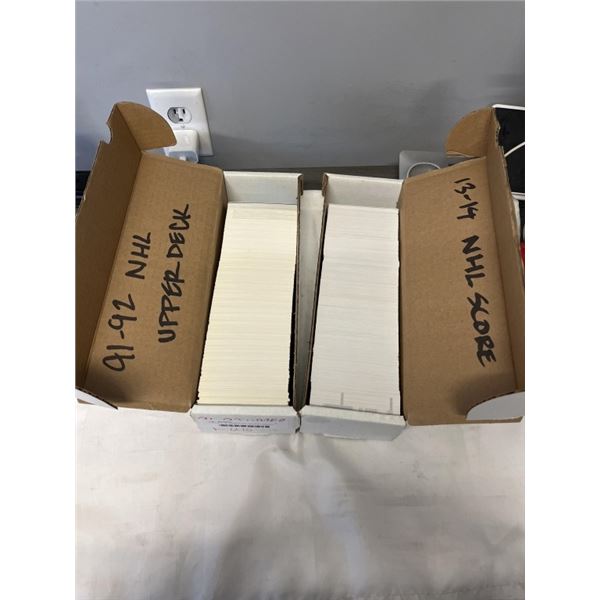 2 BOXES OF ASSORTED HOCKEY CARDS, UPPER DECK AND SCORE