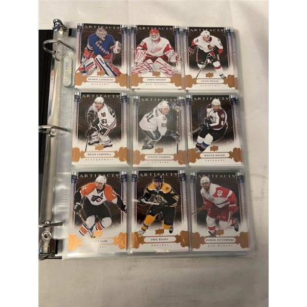 BINDER OF 2009 UPPER DECKI ARTIFACTS HOCKEY CARDS