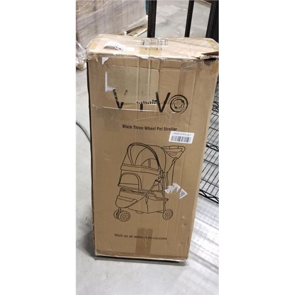 VIVO BLACK THREE WHEEL PET STROLLER