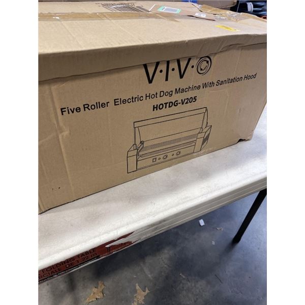 VIVO 5 ROLLER ELECTRIC HOT DOG MACHINE WITH SANITATION HOOD