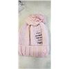 Image 3 : 2 NEW PINK KNITTED 3PC WINTER TOQUE, NECK WARMER  AND MOUTH COVER