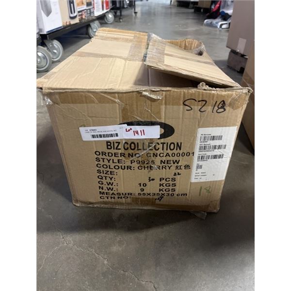 CASE OF RED, BEIGE AND ROYAL BIZ COLLECTION LADIES SHIRTS