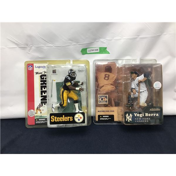 McFarlane Action Figures "Mean" Joe Greene, Yogi Berra