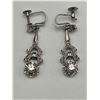 Image 2 : 9K White Gold Screw-Back Diamond Earrings  -APPRAISED $2700