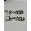 Image 7 : 9K White Gold Screw-Back Diamond Earrings  -APPRAISED $2700