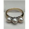Image 4 : Ladies 14K Gold Ring with Pearls and Diamonds  -APPRAISED $2950