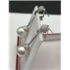 Image 2 : Ladies Diamond and Pearl Drop Earrings  -APPRAISED $10,580