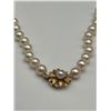 Image 1 : Ladies Flower Clasp Pearl Necklace -APPRAISED $9750