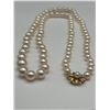 Image 2 : Ladies Flower Clasp Pearl Necklace -APPRAISED $9750
