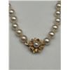 Image 9 : Ladies Flower Clasp Pearl Necklace -APPRAISED $9750