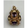 Image 2 : 18K Yellow Gold Amethyst Charm -APPRAISED $11,000