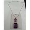 Image 3 : Amethyst 14K Gold Pendant & Chain -APPRAISED $6000