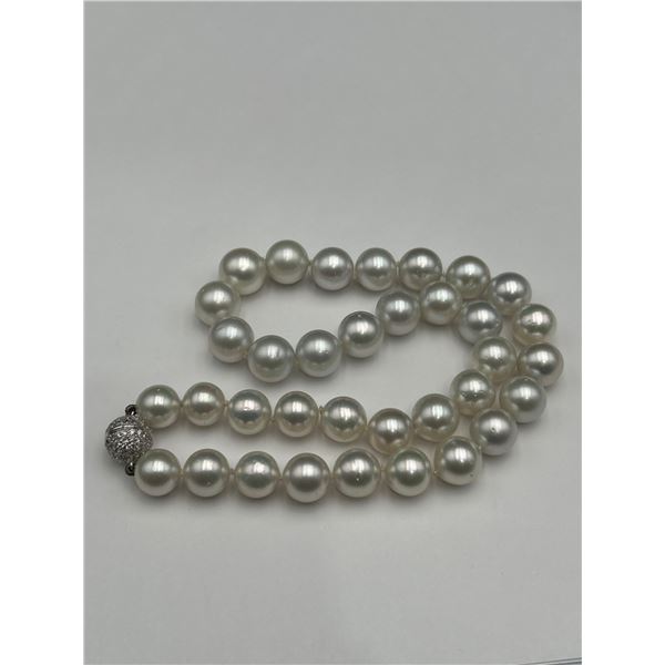 18K Gold Pearl and Diamond Necklace -APPRAISED $26,910