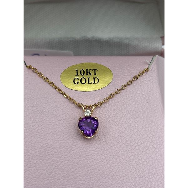 10K Gold Amethyst Pendant & Chain Set – APPRAISED $565