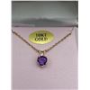 Image 1 : 10K Gold Amethyst Pendant & Chain Set – APPRAISED $565