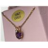 Image 2 : 10K Gold Amethyst Pendant & Chain Set – APPRAISED $565