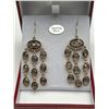Image 1 : Sterling Silver Smoky Quartz Earrings -APPRAISED $1650