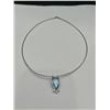 Image 1 : 14K Gold Aquamarine & Diamond Necklace -APPRAISED $5100