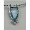 Image 2 : 14K Gold Aquamarine & Diamond Necklace -APPRAISED $5100