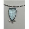 Image 4 : 14K Gold Aquamarine & Diamond Necklace -APPRAISED $5100