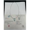 Image 5 : 14K Gold Aquamarine & Diamond Necklace -APPRAISED $5100