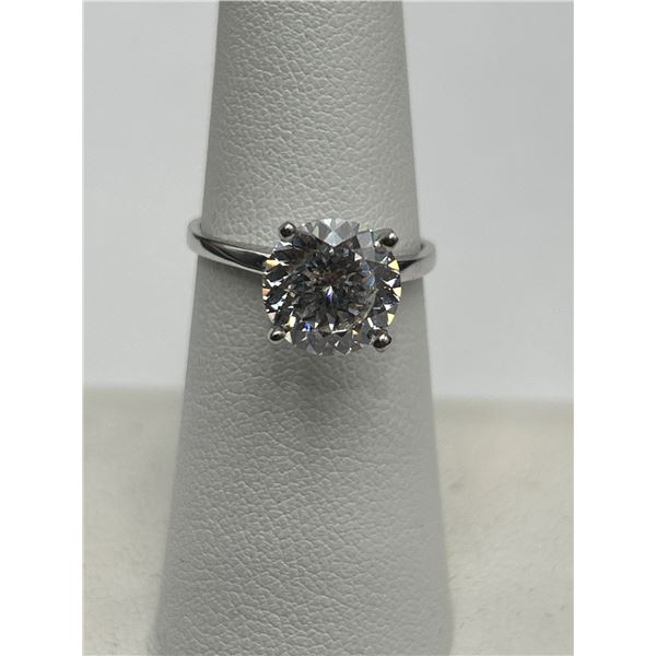 14K White Gold Moissanite Solitaire Ring -APPRAISED $2630