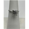 Image 1 : 14K White Gold Moissanite Solitaire Ring -APPRAISED $2630