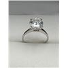 Image 2 : 14K White Gold Moissanite Solitaire Ring -APPRAISED $2630